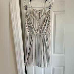 BCBGeneration Boho Striped Sleeveless Dress Large Neutral Modern Feminine Pastel